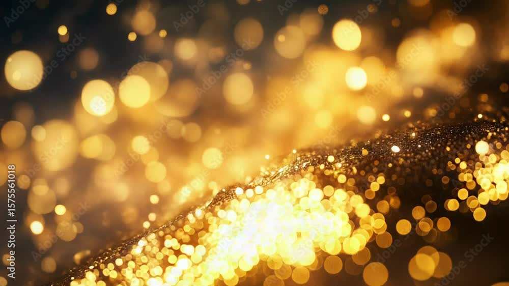 Aufkleber golden glitter texture creates sparkling festive background with bokeh effect