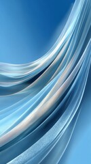A serene and fluid elegance is presented by an abstract composition of smooth, flowing curves and waves in varying shades of blue and white