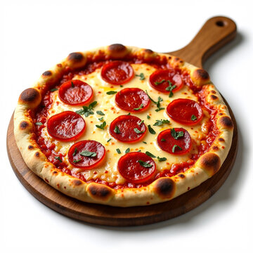 Delicious Pepperoni Pizza with Melted Cheese and Spicy Pepperoni