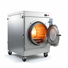 Food production line, heating and hot cooking drying machine isolated on the white background