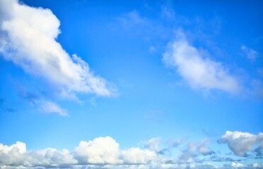 Sky Replacement Few Puffy Clouds On Blue Sky