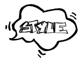 Graffiti bubble tag vector with 