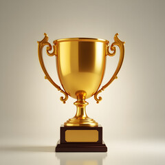 Golden trophy isolated on transparent background