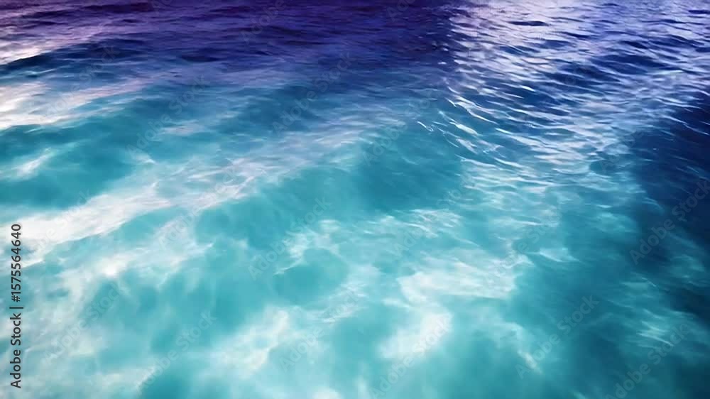 Poster sunlight creating beautiful patterns on turquoise water surface