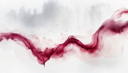 Abstract Watercolor Painting Featuring Elegant Vermilion and Jade Tones