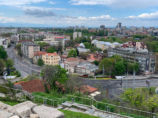 View of the city of Plovdiv from the top of the mountain.