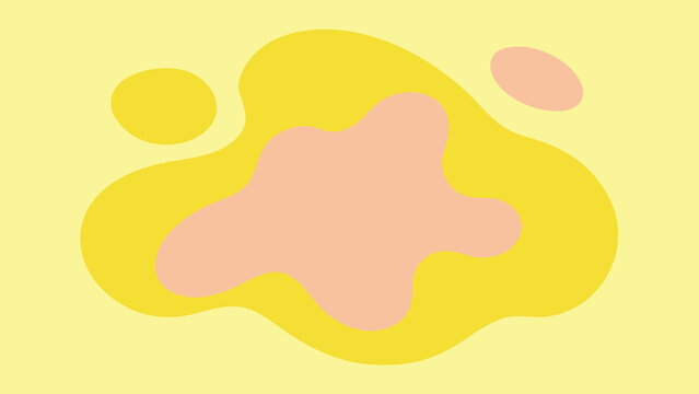 Modern pastel color layered organic shapes design in yellow and peach tones