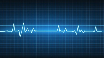 Heart Rate Pulse Signal on Monitor Showing Vital Signs Changes Over Time in Healthcare