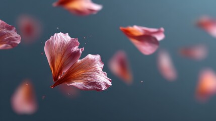 Floral tranquility soft petals falling through the air in nature's close-up