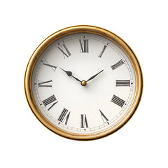 Antique Gold Roman Numeral Clock Face: Timepiece Design Element