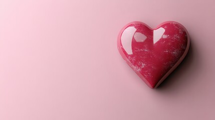 Fototapeta premium Pink heart with Valentine's Day romantic background love symbol.
