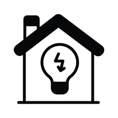 Enjoy a glyph icon illustrating home electricity concept