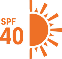 SPF 40 Sun Protection High-Level UV Protection Illustration
