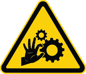 Caution Moving Gears - Industrial Safety Warning Sign