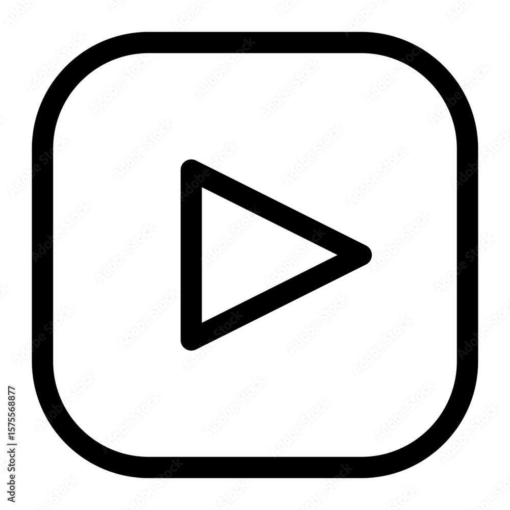 Poster play button icon on white background simple design minimalist style