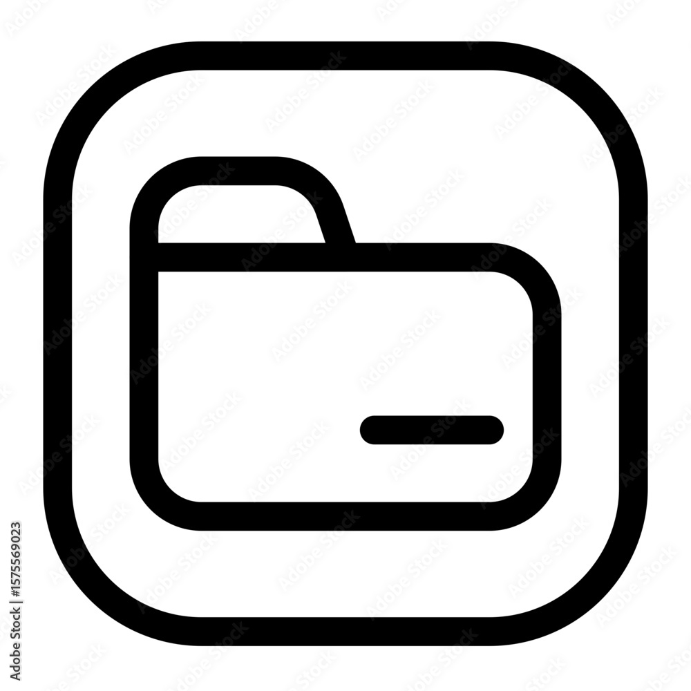 Poster presenting minimalist document folder icon for ui design and storage