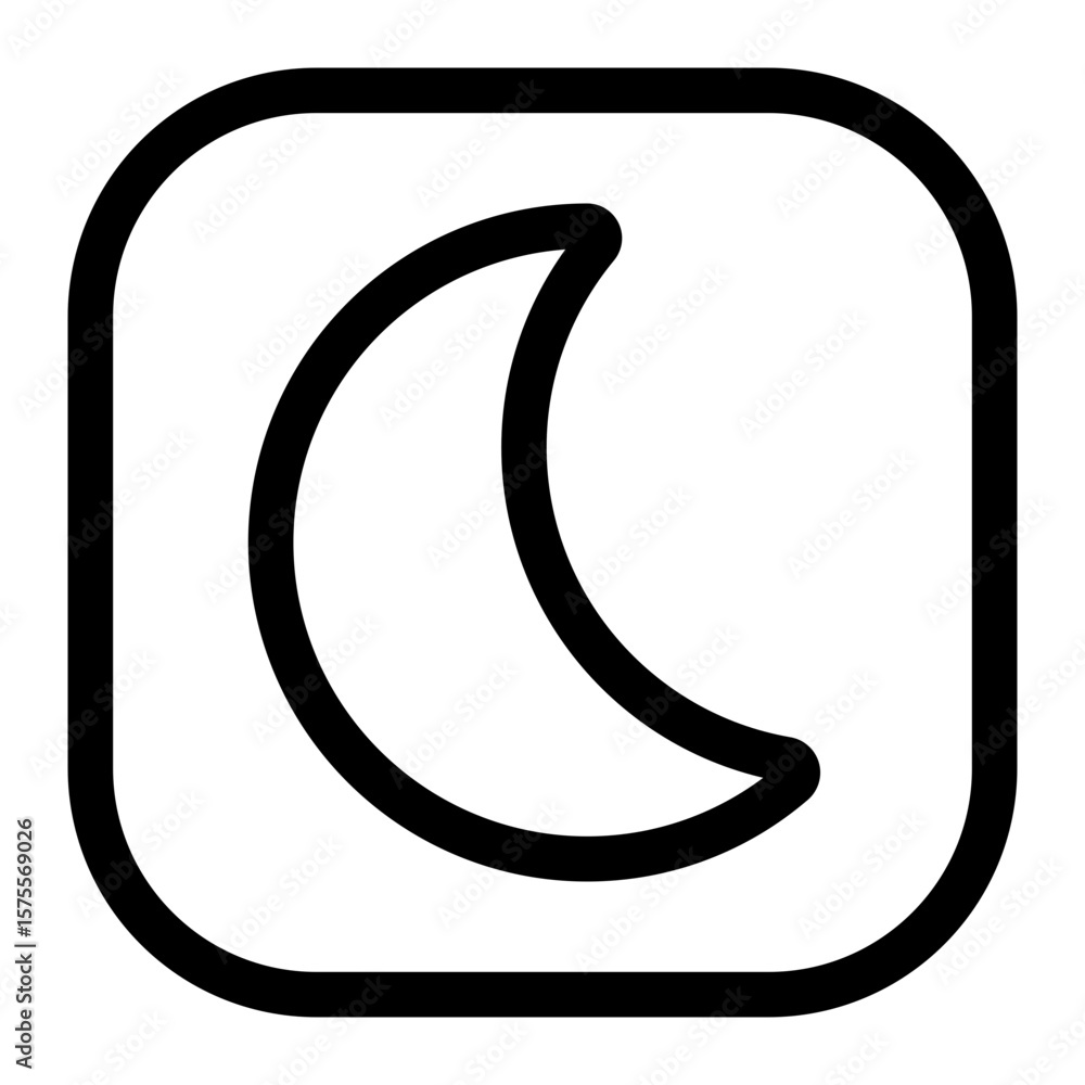Poster Outlined Notification Icon Displayed on Clean White Background Centered
