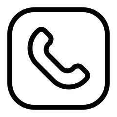 Isolated Phone Icon on White Background for Contact Communication Concept