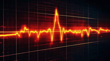 Dynamic Visualization of a Pulsating Heartbeat Signal on a Medical Monitor Displaying Vital Signs