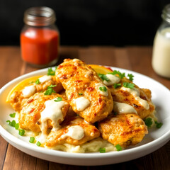 Malai Chicken Tikka or murgh malai is a mouthwatering juicy grilled chicken recipe isolated on the white background