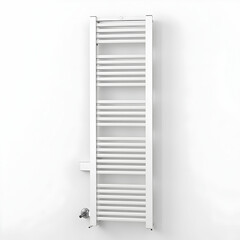 Modern water heating white aluminum bimetalic radiator isolated on white background