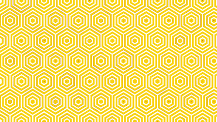 Seamless geometric pattern of yellow and white honeycomb hexagons in a repeating design