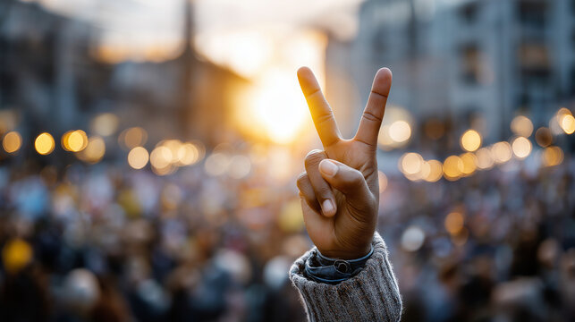 Activists promote peace in sunlight during a demonstration