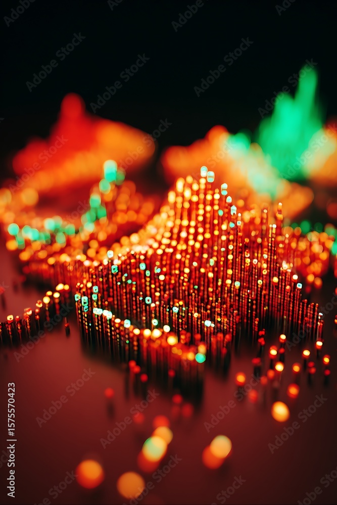 Poster abstract representation of data points in vibrant colors.
