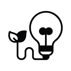 Take a look at this glyph icon of eco electricity