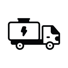 A visually appealing glyph icon of fuel tank truck