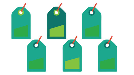 Vector illustration of colorful gift tags isolated on a white background for any design