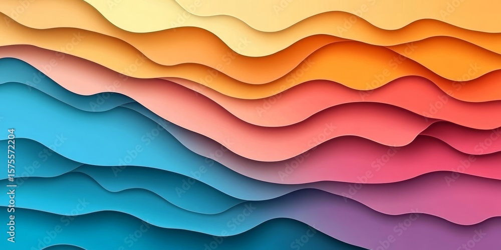 Poster Colorful, Multilayered Backgrounds with Wave Patterns and Gradients for Unique Abstract Design.