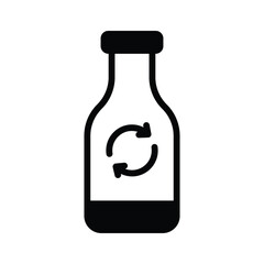 a glyph style icon of recycle bottle