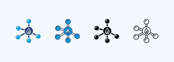 Methane Icon Set Multiple Style Collection