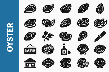  A collection of 25 Oyster -related editable Silhouette.