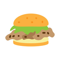 Chicken Burger Vector Flat Icon Design