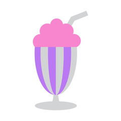 Milkshake Vector Flat Icon Design