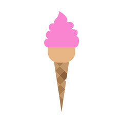 Ice Cream Cone Vector Flat Icon Design