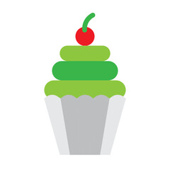 Cupcake Vector Flat Icon Design