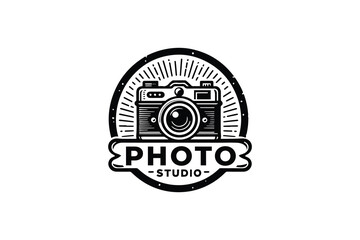 Vintage Photography Badge Design Logo