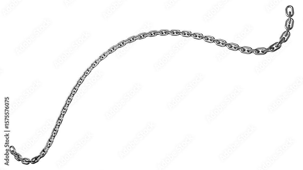 Poster a gleaming metallic chain is draped artfully against a transparent background, creating a striking v