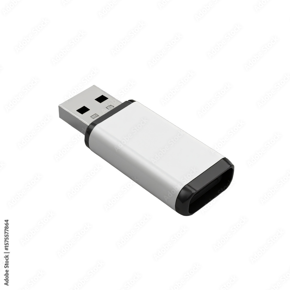Poster usb stick isolated on an a empty plain background