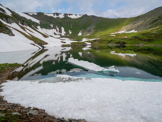 Picturesque mountain landscape with a lake
