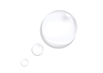 Serum gel toner drop. Clear skincare liquid texture. Cosmetic product swatch isolated on white background