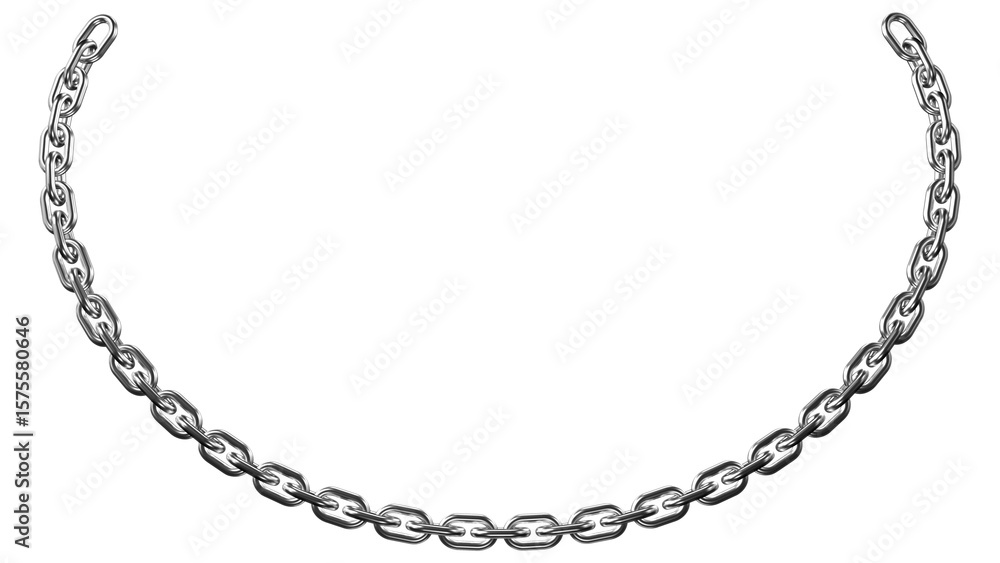 Poster steel chain on a transparent background, a strong element for design and security concepts, featurin