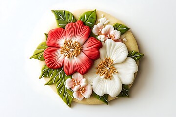 Handcrafted cookie showcasing artistic floral icing designs.