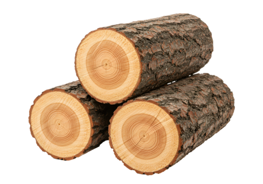 Stacked tree logs against a black background showcase natural wood grain, perfect for forestry, construction, or sustainable living visuals.