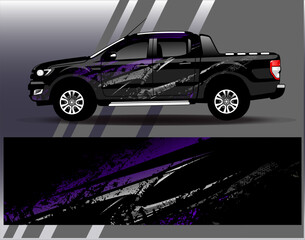 Car wrap design vector. Graphic abstract stripe racing background designs for vehicle, rally, race, adventure and car racing livery