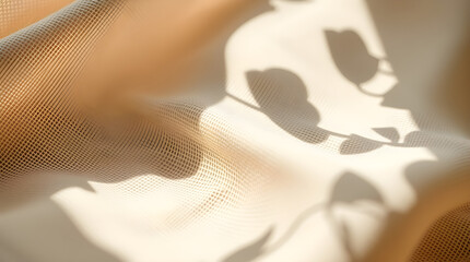 Soft beige fabric with floral shadow creating relaxing atmosphere