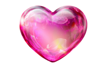 Bright glossy pink heart bubble clipart
